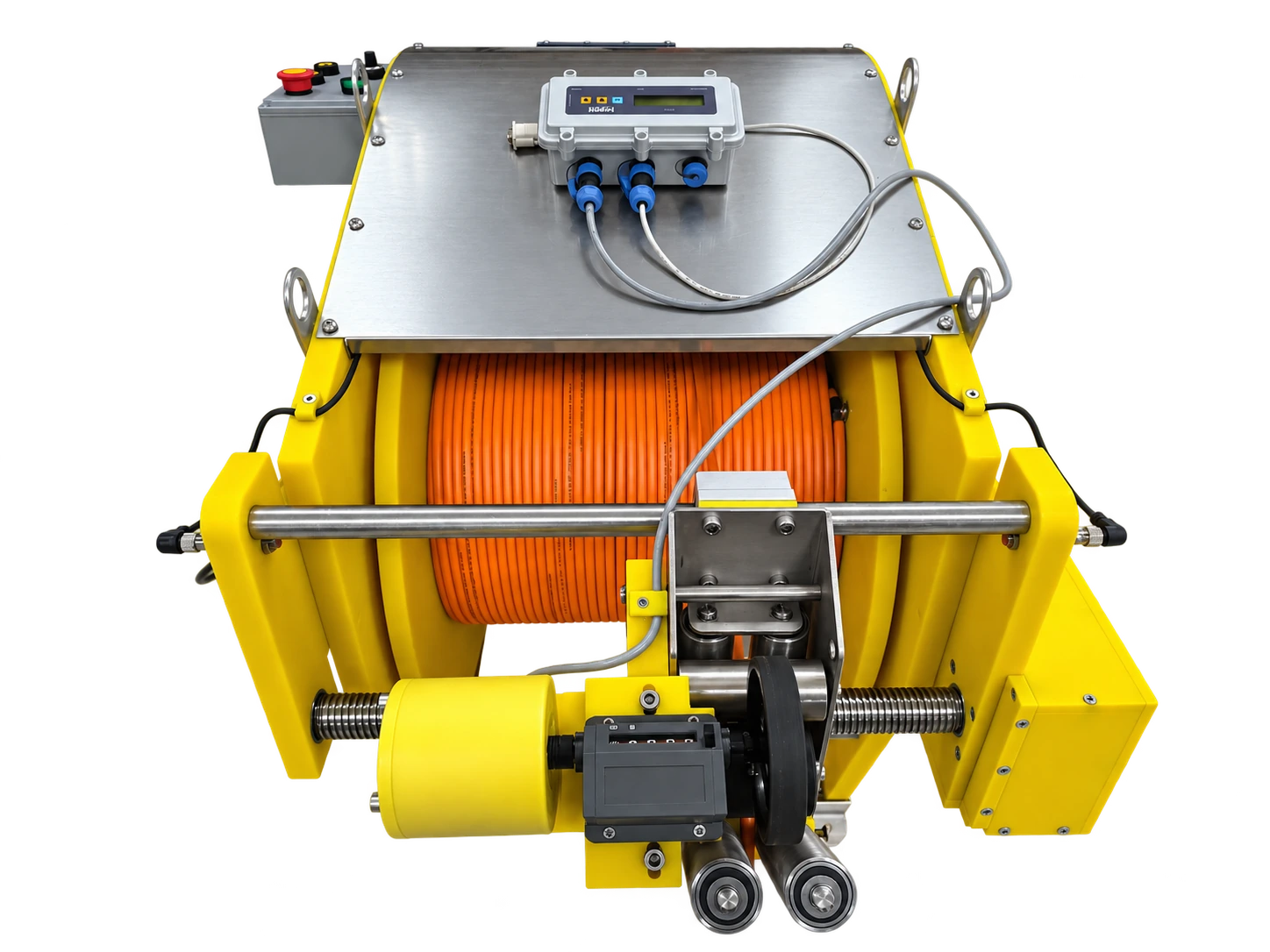Kordil survey winch with orange cable drum